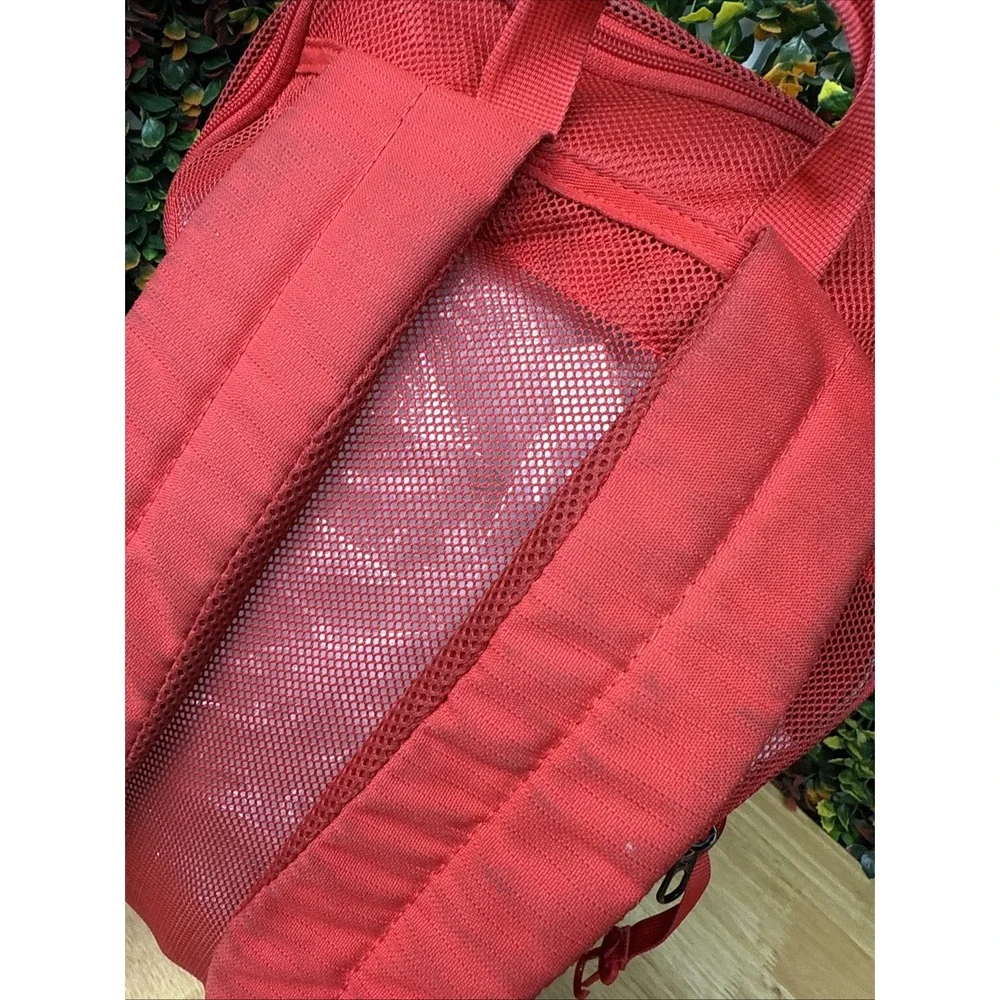 Nike Brasilia Mesh Backpack Color Sports Training Bag Swoosh BA6050-657 Red USED